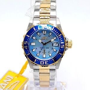 Invicta Pro Diver Blue MOP Two Tone Women Watch 30mm